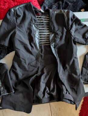 Kymerah Black Blazer with Lace Panel Details